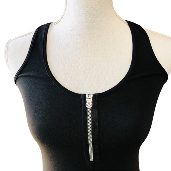 LULULEMON WOMENS BLACK RACERBACK ATHLETIC TANK WITH ZIPPER EST SZ 8 - Picture 3 of 9